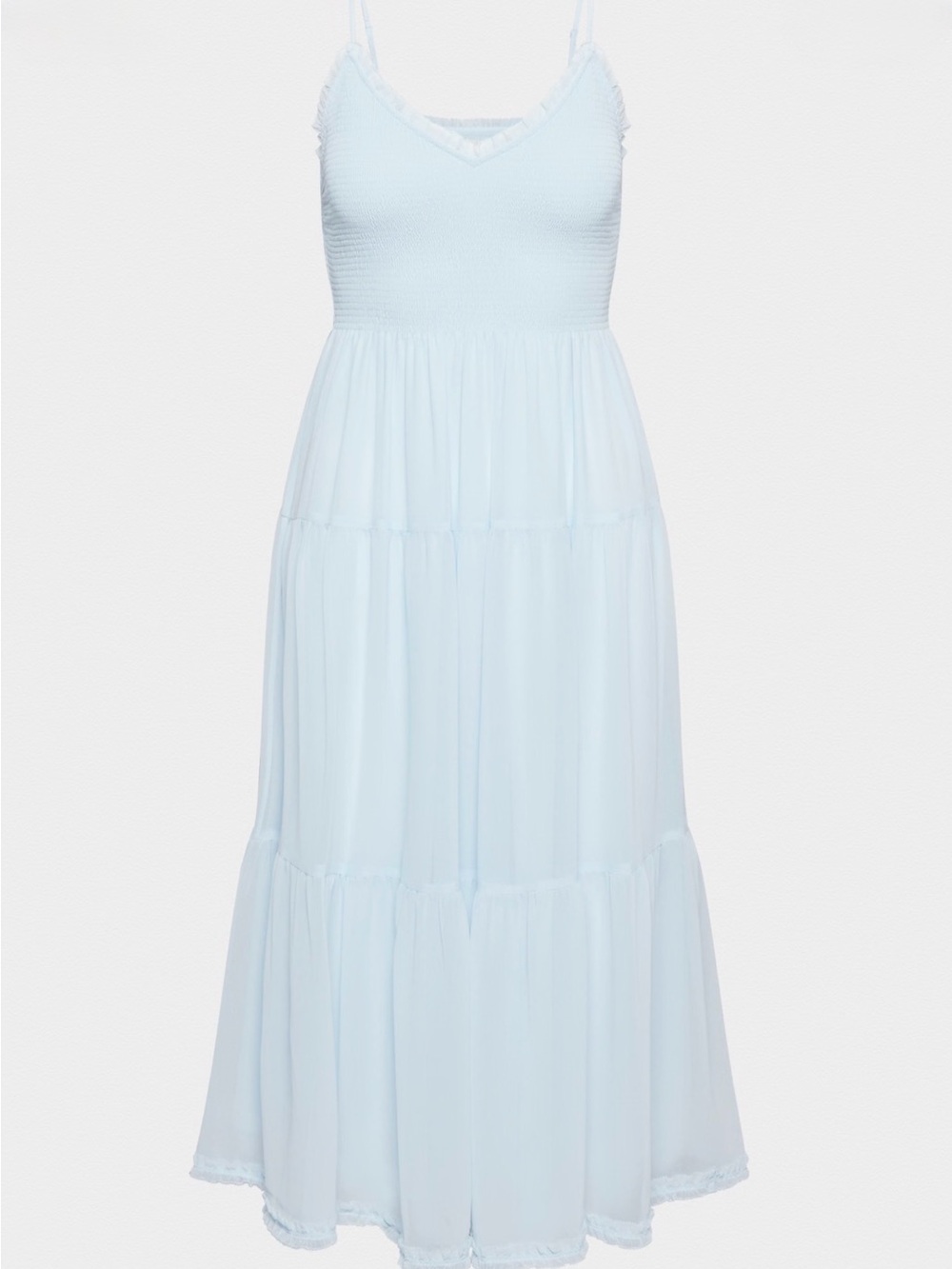 Aritzia Pale Blue Smocked Maxi Dress